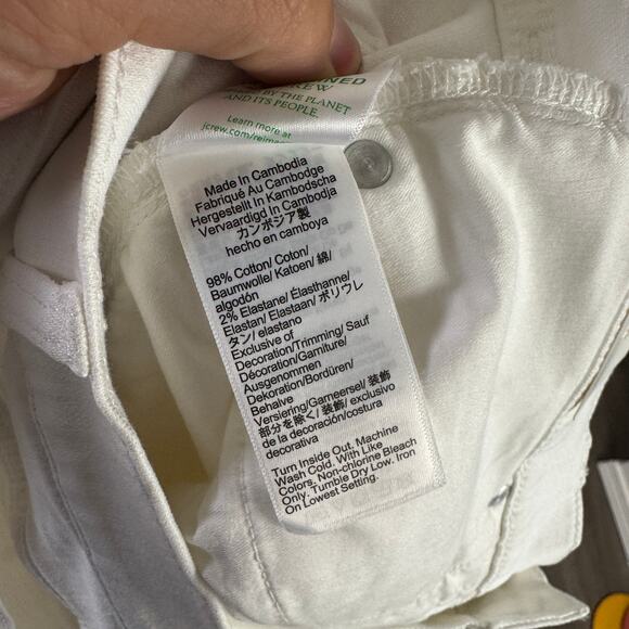 J.Crew '96 Denim Trouser Jean WMNS 30 White High Rise Wide Leg Stretchy Zip Fly - Picture 7 of 8